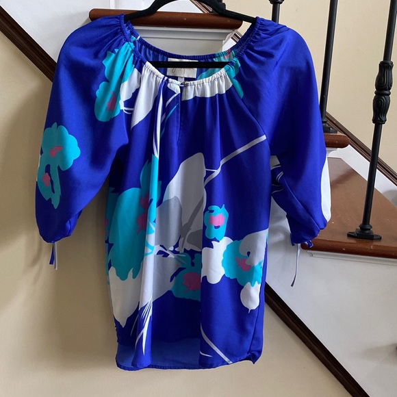 Anthropologie 🔥 Yumi Kim Blue Floral Shirt Tip Sz S - Picture 3 of 8